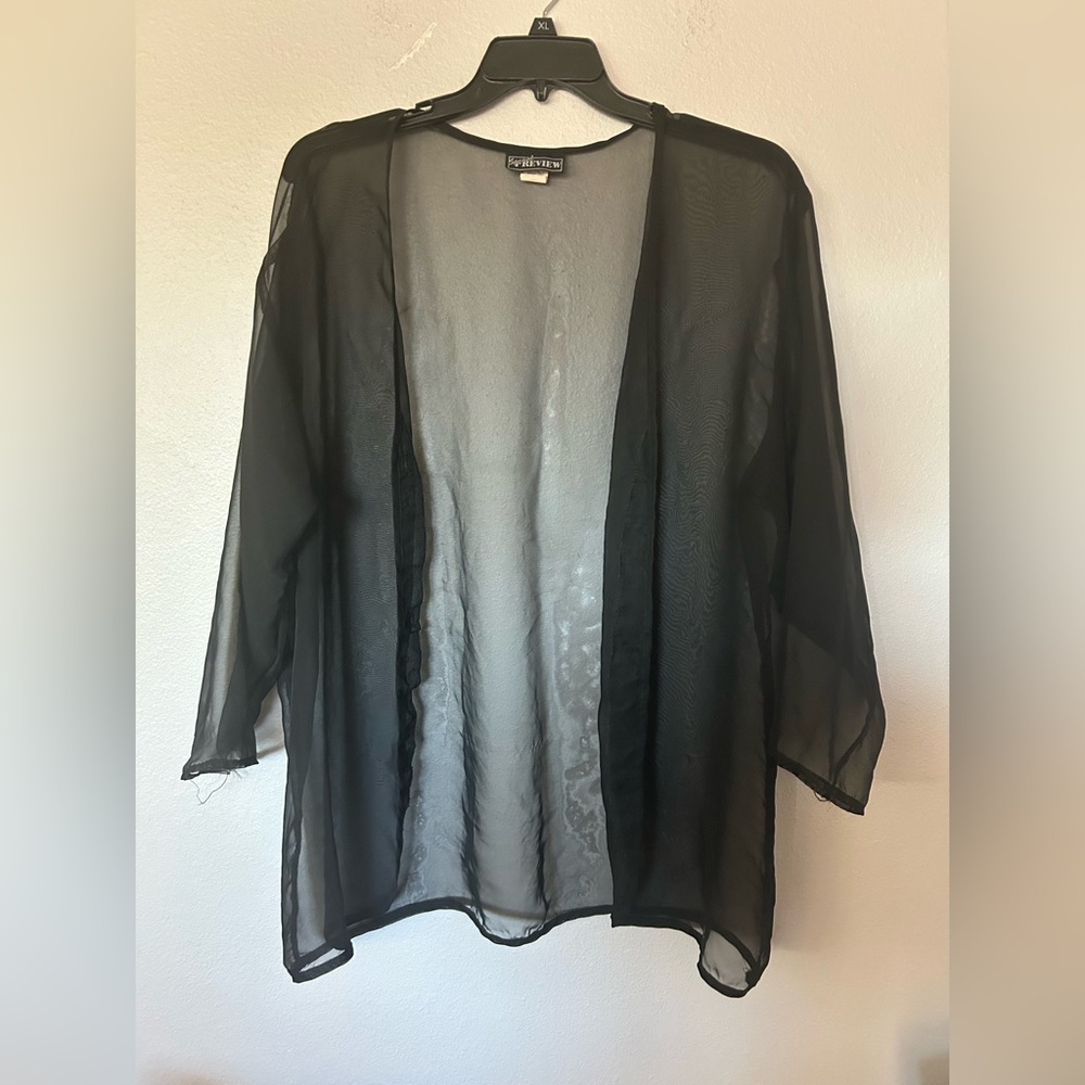 Special preview vintage see through cover up robe / top